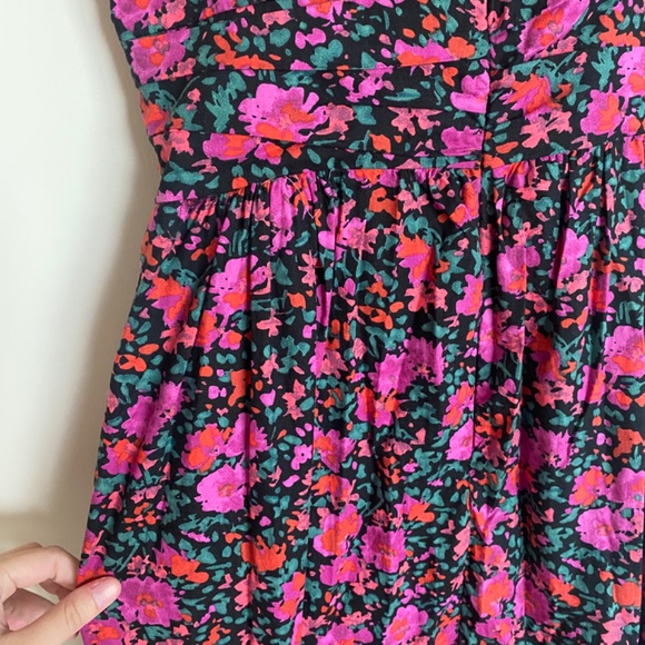 AQUA Cotton Floral Print Cut Out Dress - Picture 5 of 6